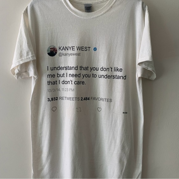 Kanye West Tweet Graphic White T-Shirt - Picture 3 of 3